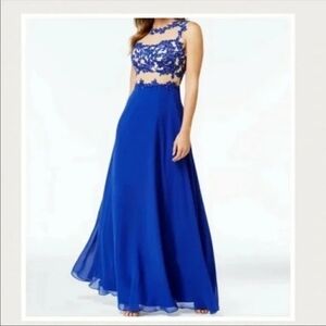 Chic Royal Blue Lace Prom Dress